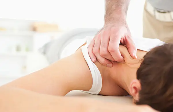 Shoulder and neck massage therapy session